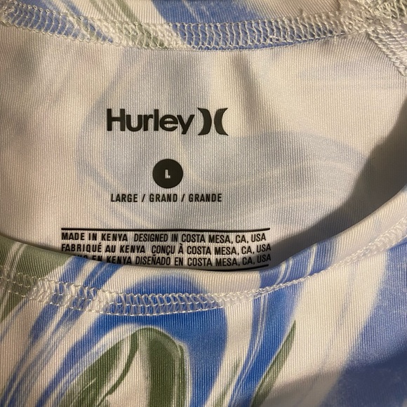 Hurley women’s large long sleeve top. NWOT. Light blue and green design. - Picture 6 of 8